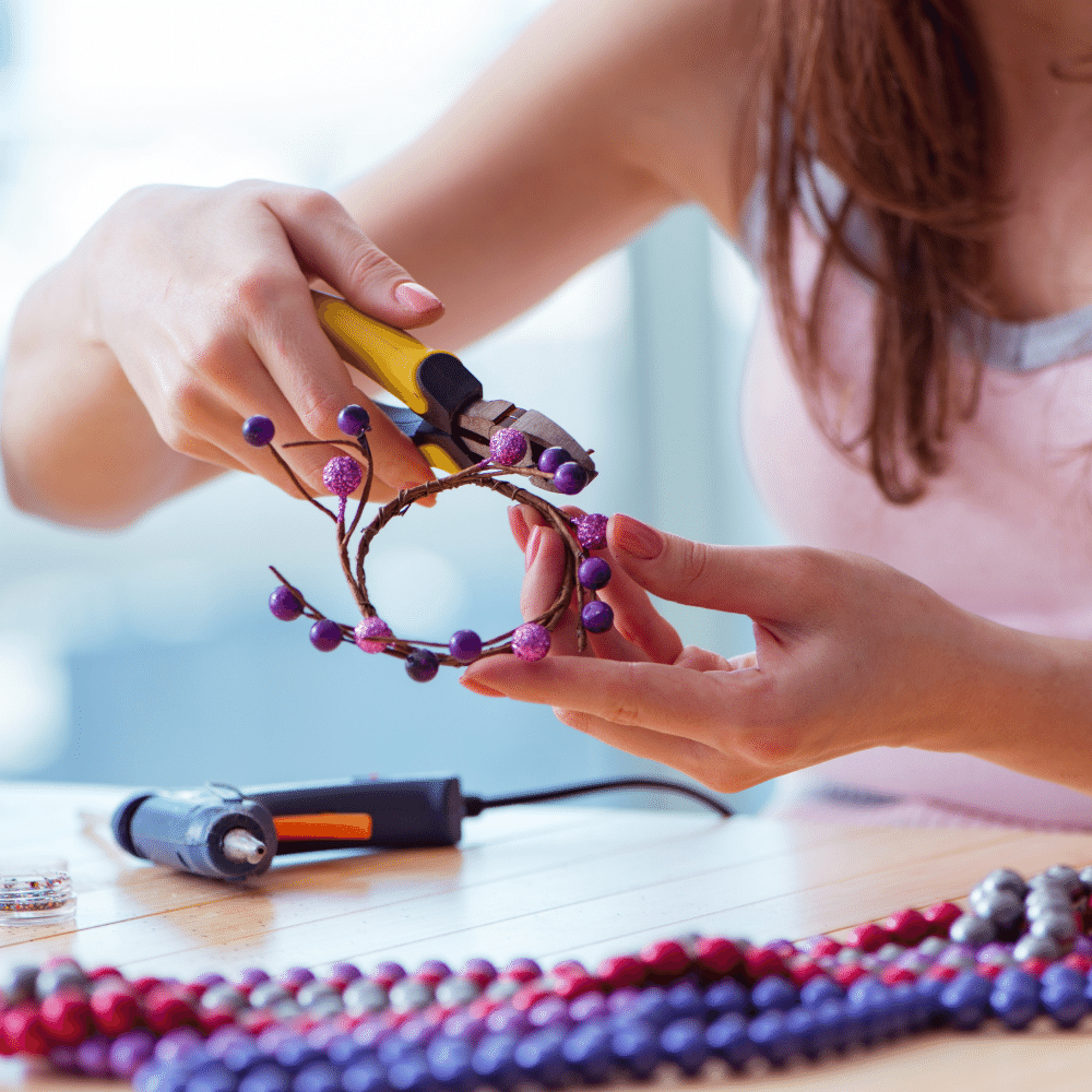 Tweens wire wreath craft project