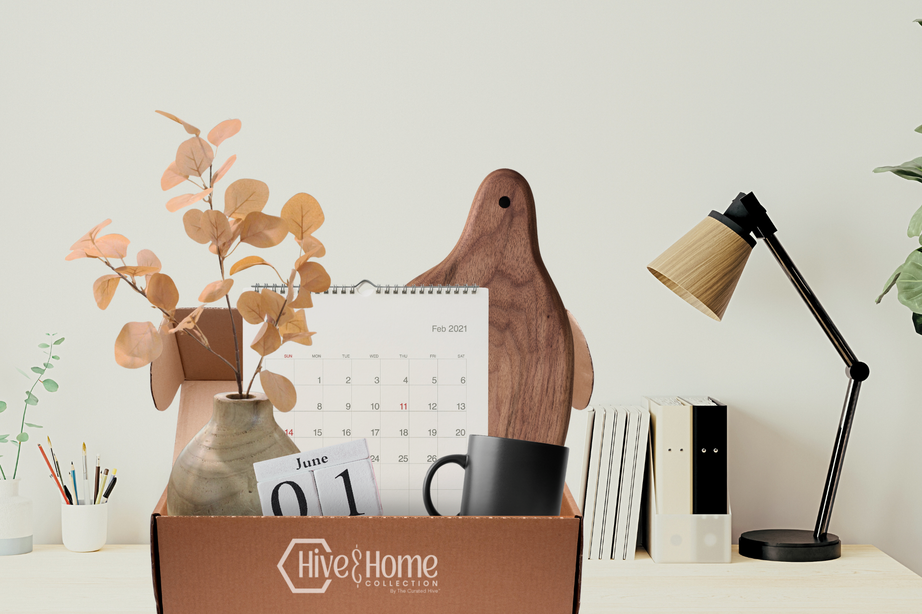Curated home decor items