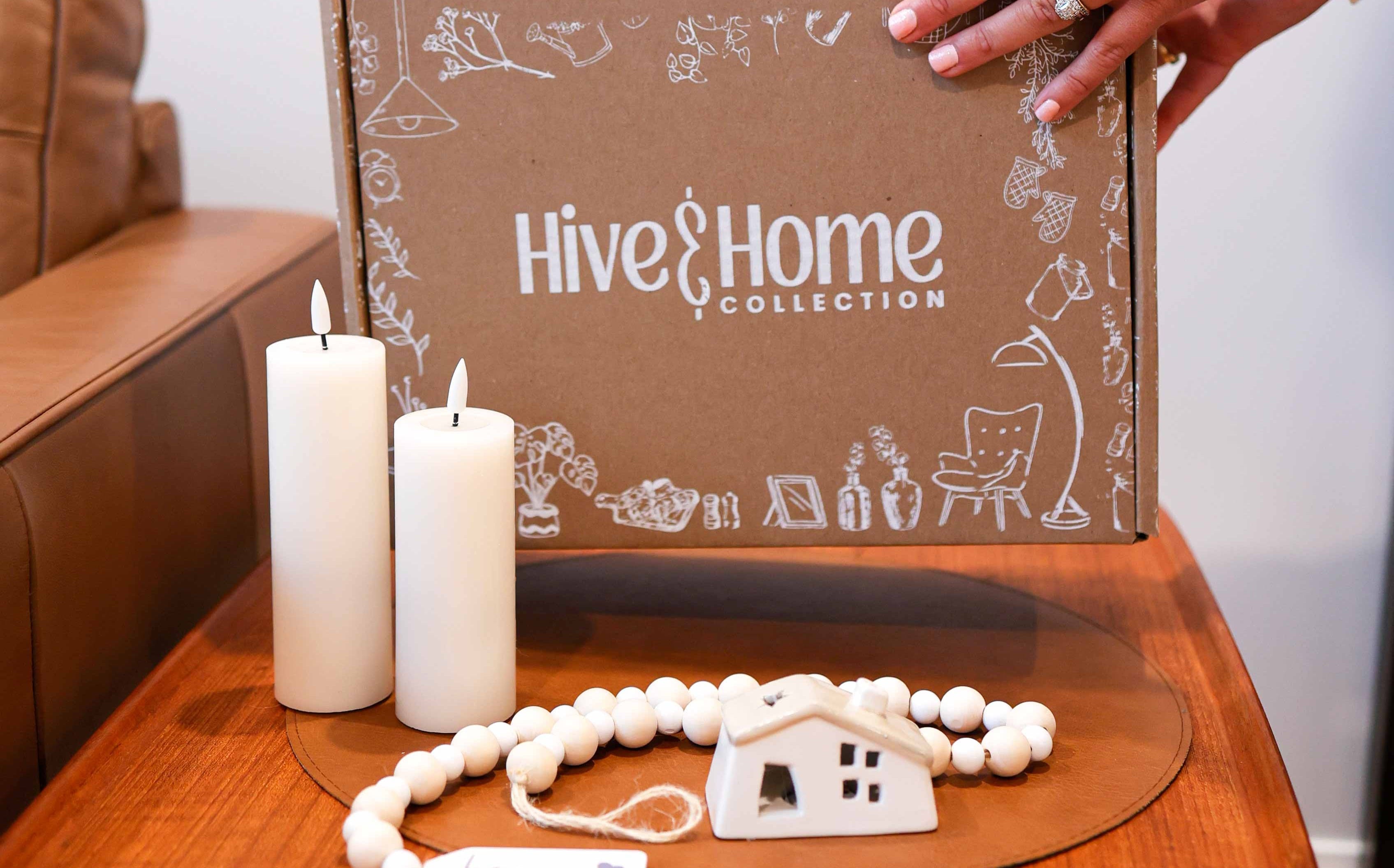 Curated home decor box with signature centerpieces