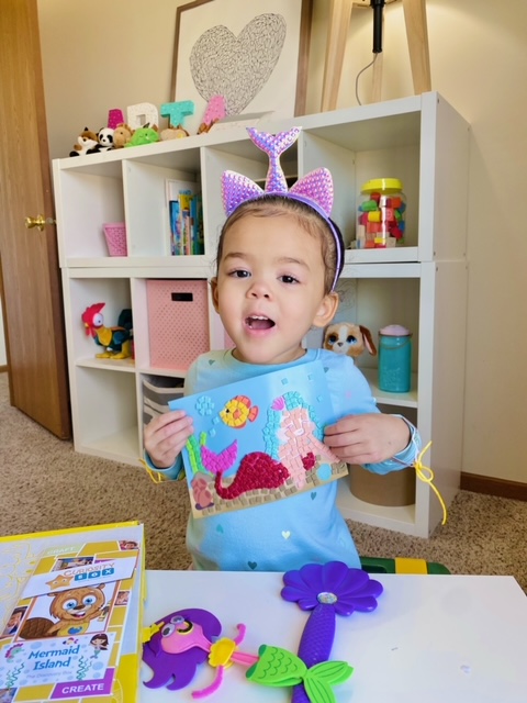 Boy with summer activity box
