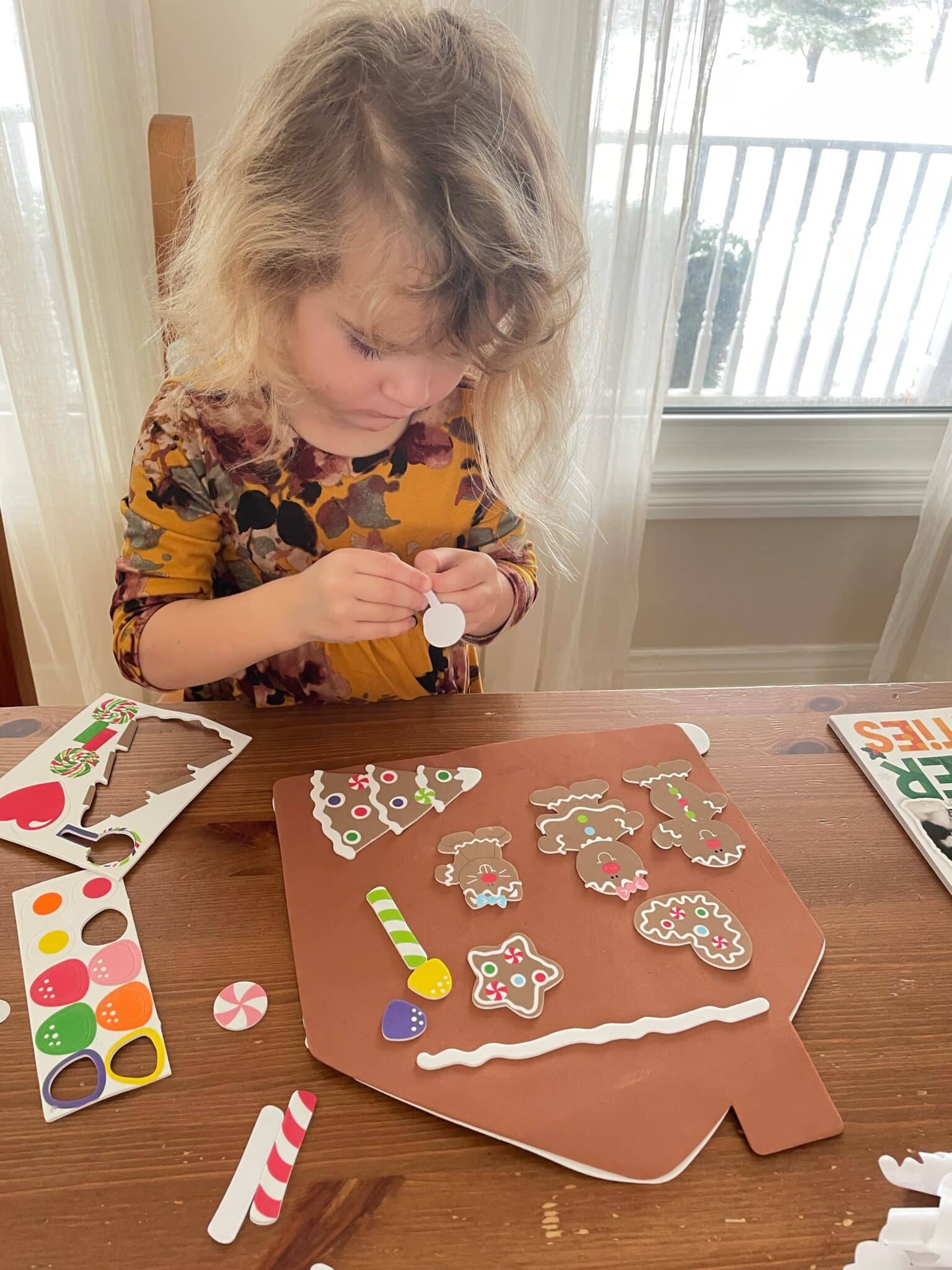Children making holiday ornaments